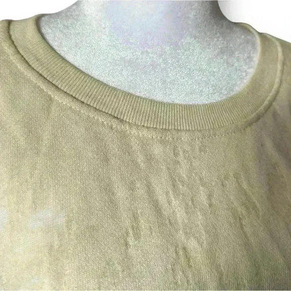 IRO Jeans Sudami Distressed Pullover Crew Neck Cropped Sweater Cream Beige Small - Picture 8 of 15